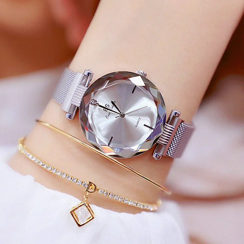 Женские часы 2019 Золотые круглые модные Montre Femme роскошные женские браслет для