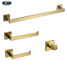 Set de accesorios de baño negro y Oro pulido y cromo toallero anillo papel higiénico gancho para bata accesorios de baño