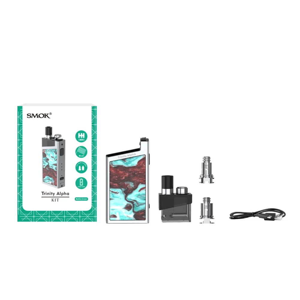 Pod system SMOK Trinity Alpha Vape Kit 1000 мАч батарея и 2 мл/2 8 мл картридж Nord Coil System электронная