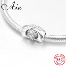 Полная любви руки и сердце 925 пробы серебро сверкающие CZ прекрасные бусины подходят Pandora Шарм браслет ювелирных изделий