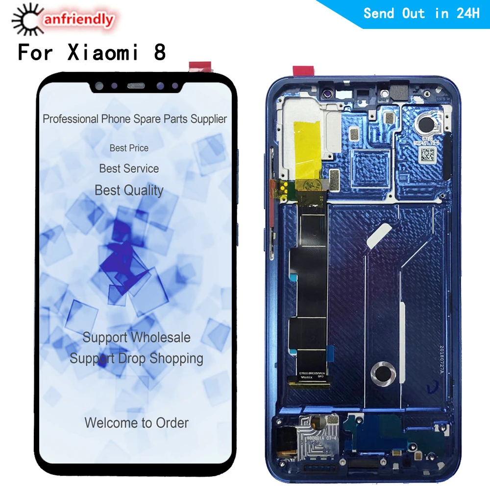 

6.21" LCD for Xiaomi mi8 mi 8 MI8 LCD Display+Touch panel Screen Replacement sensor Digitizer with frame Assembly for xiaomi8