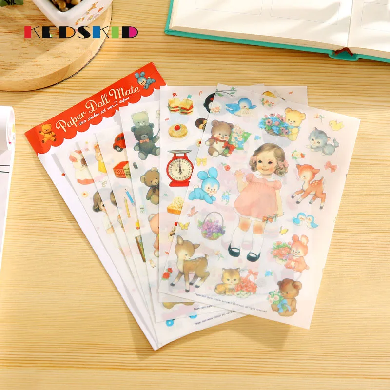 Cartoon Dolls boy&girl Paper Stickers for For Children Stickers Toys