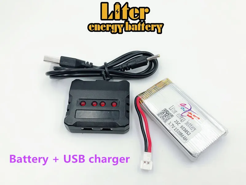 3 7 В 1500 мАч 25C Lipo аккумулятор для Syma X5SW X5SC X5S 903052 M18 H5P RC Quadcopter батарея USB зарядное