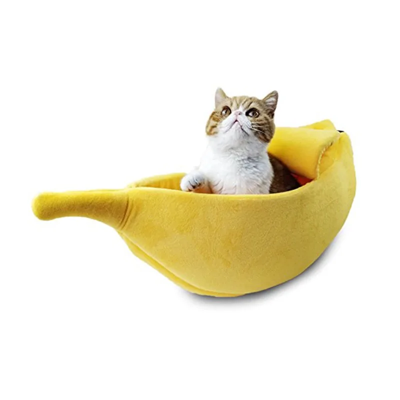 Banana Cat Bed Warm Soft Plush Breathable Cat house for puppy pet cats Summer Sleeping Mat bed suitable cushion Cat tent