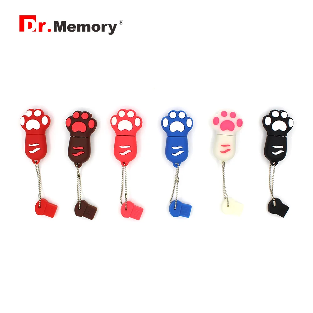 Мультяшные USB флэш накопители 64 ГБ кошка медведь лапа животное флешка