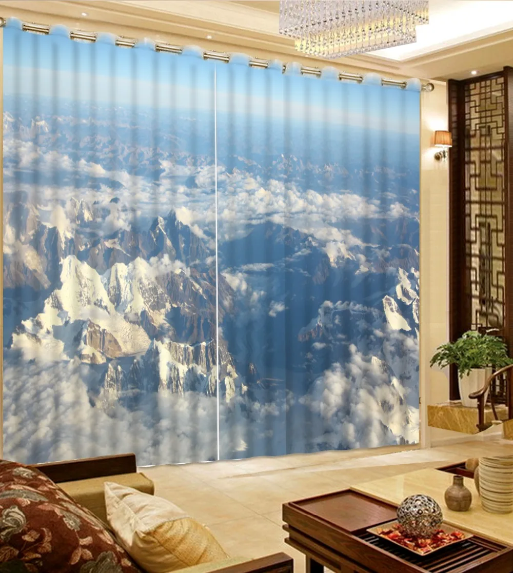 Современные занавески для гостиной облачно mountain3D шторы для Спальня 3D украшения интерьера, шторы