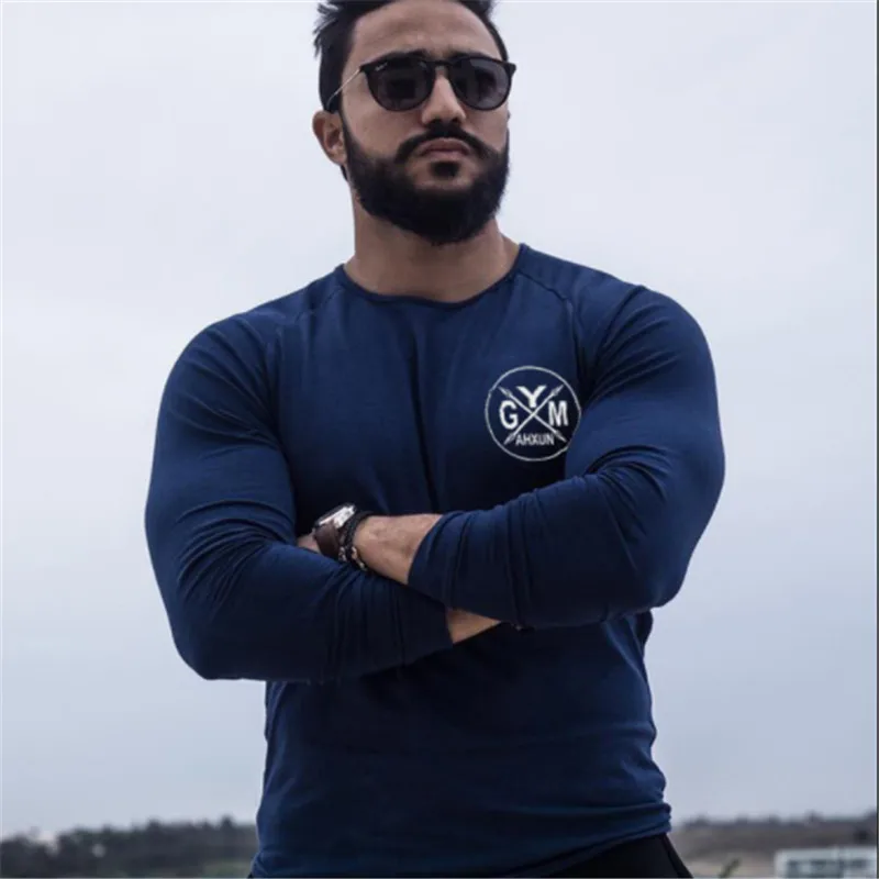 Men Long sleeve T-shirt Gym Fitness Bodybuilding  (6)