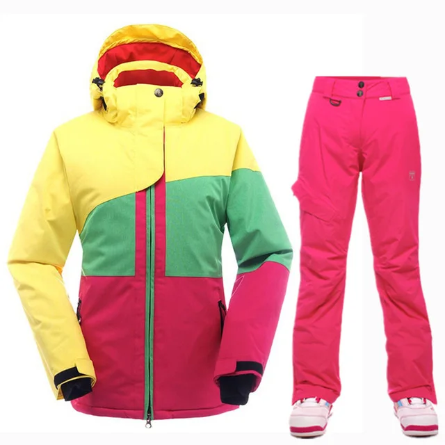 SAENSHING Ski Suit Women Waterproof 10K Snowboard Jacket Ski Pants Breathable Thermal Skiing Snowboarding Suits Winter Snow Sets - Цвет: W3SA192SA1-11-2