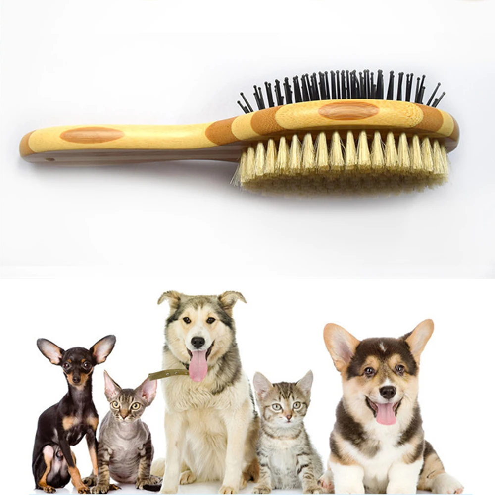 

wood double sided Hairs Comb For Pet Dog Cats Hair Grooming Brush pig mane Silica Gel pet supplies hair removal air bag combs