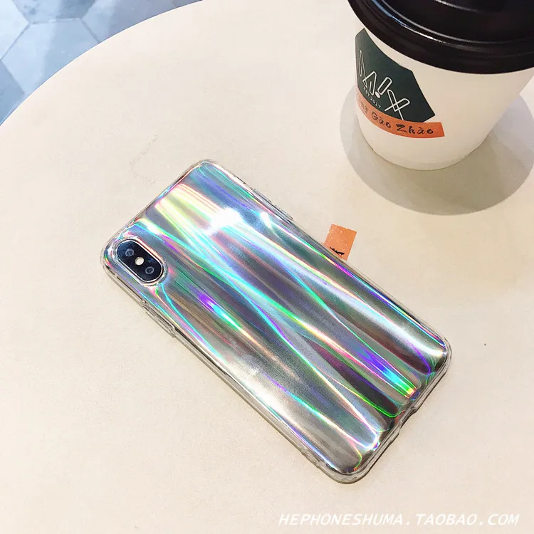 Лазерный чехол Gimfun для Iphone X 8 5 с забавными радужными блестящими чехлами мягкий
