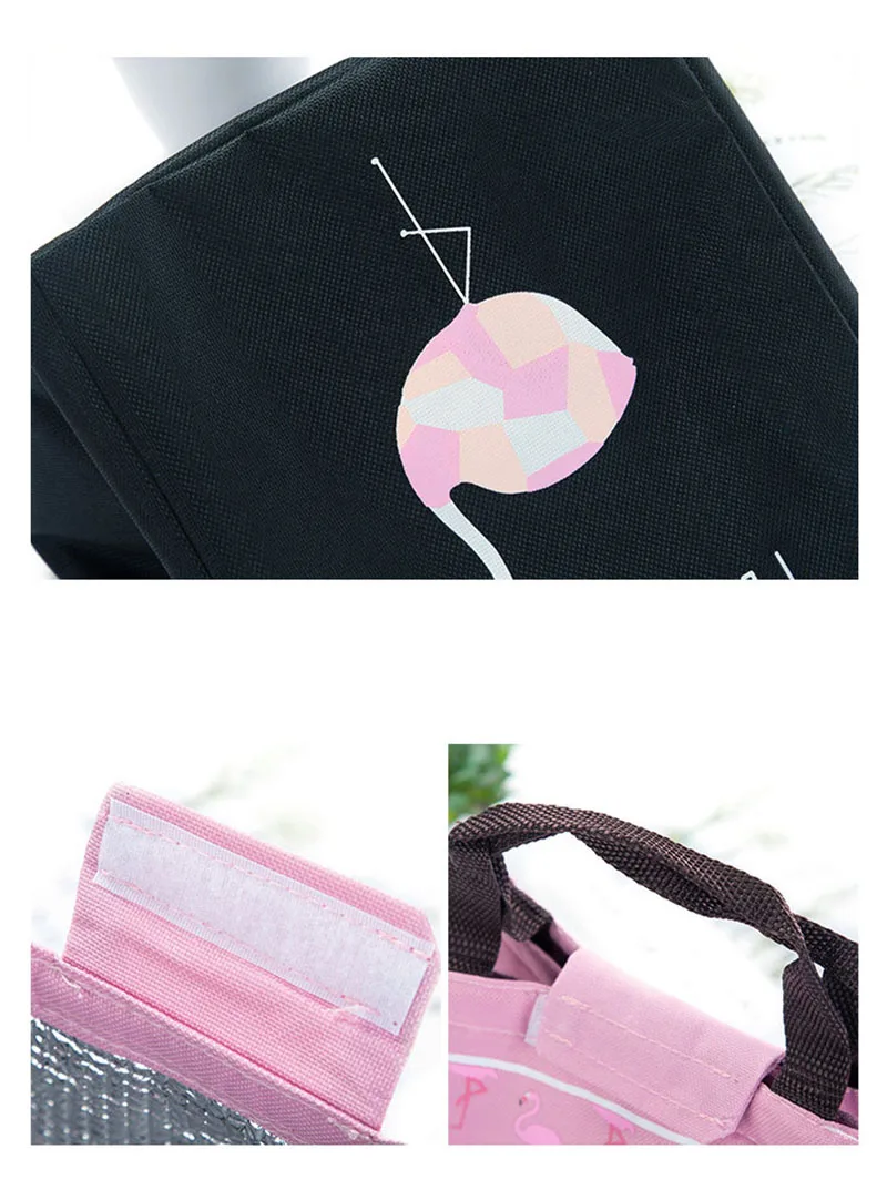 Flamingo Tote Picnic Bags Lunch Box Waterproof Thermal Insulation Storage Box Men Women Kid Outdoor Camping Beach Picnic Basket (12)