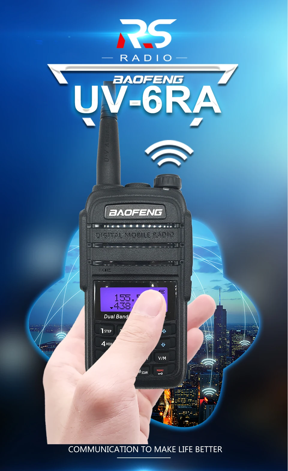 2 шт BAOFENG UV-6RA 5 Вт 1800 мА/ч, иди и болтай Walkie Talkie “иди и rádio UHF VHF двухстороннее радио станция Любительское радио, Си-Би радиосвязь рация