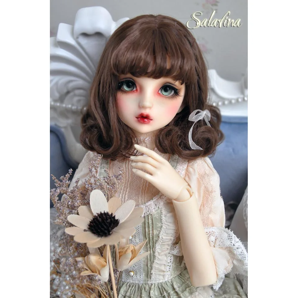 Allaosify 1 шт. коричнево-черные короткие вьющиеся волосы BJD парик 1/3 1/4 1/6 bjd кукла парик