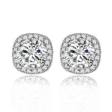 9,5 мм модные ювелирные изделия с фианитом серьги гвоздики для женщин Девушка подарок белый красный синий серьги