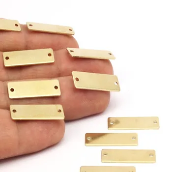 

Raw Brass Rectangle Stamping Blank, 1Holes/2Holes Pendant (25x8x0.80mm) A0776.Y217.A0915.A0809.F023