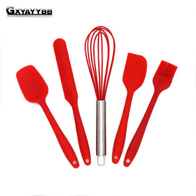 BAOBEIYY 5/Pcs Kitchen Silicone Pastry Cooking Baking Sets Cook Tools