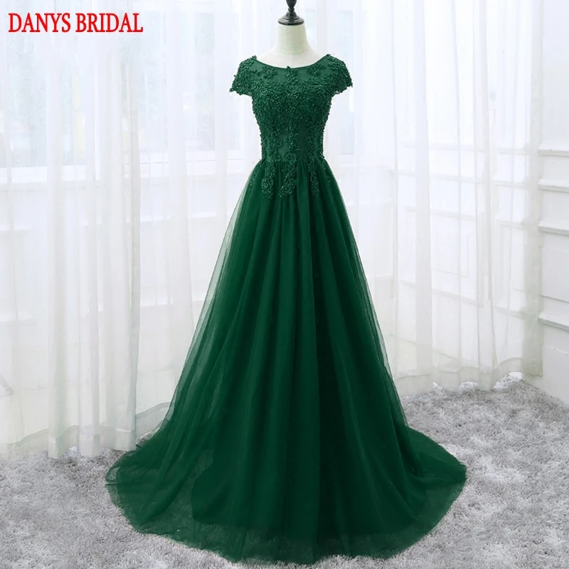 emerald green beaded gown