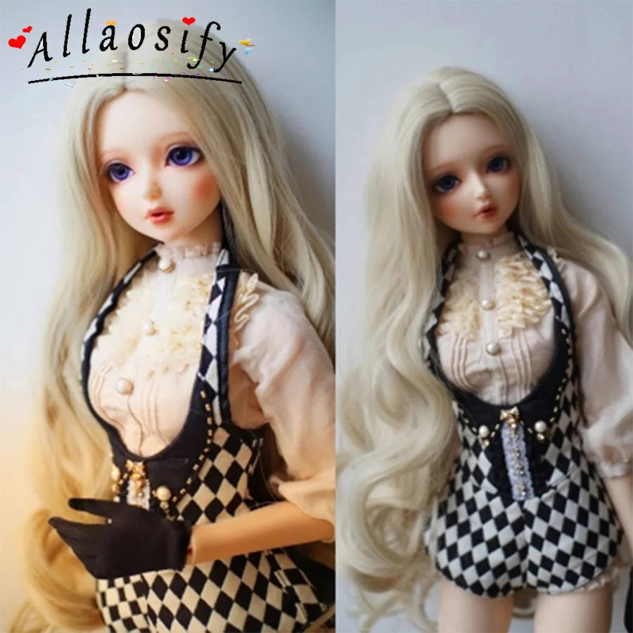 Allaosify Bjd / SD как парик для куклы дядя длинные вьющиеся волосы 1/31/4 1/6 1/8 высокая