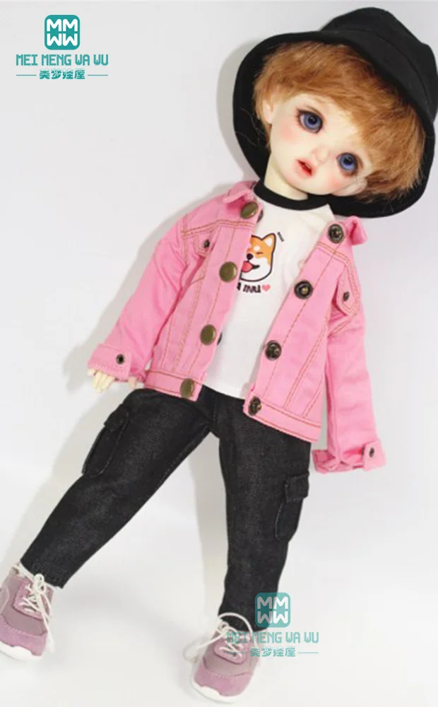 

Doll clothes fits 27cm-30cm 1/6 BJD YOSD doll casual suit denim jacket T-shirt trousers