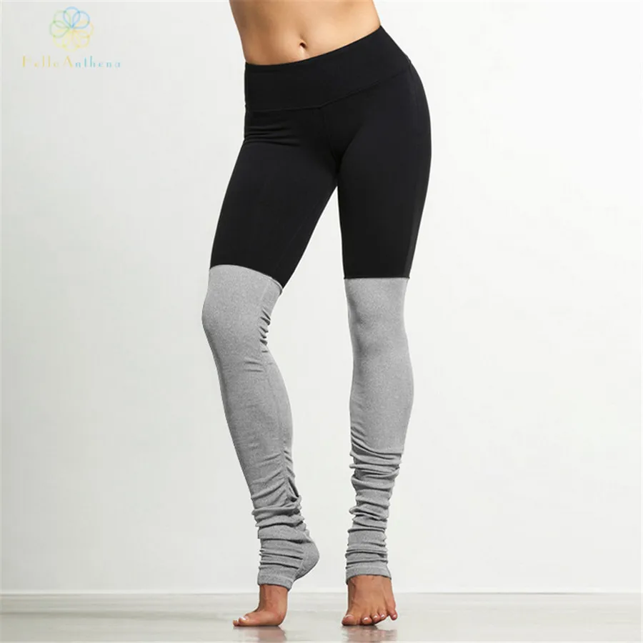 Hello Anthena Women's Screw Thread Split Joint Leggings Sports Yoga