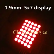 1,9 мм 5X7 светодиодный дисплей Красный общий анод Светодиодный точечный матричный цифровой трубчатый модуль 5*7 цифровая трубка