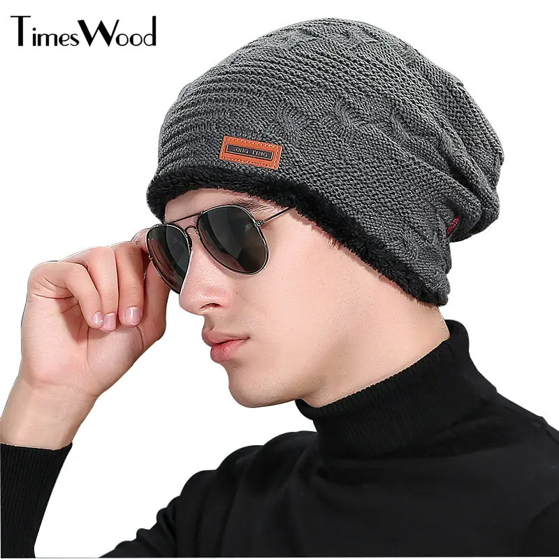 2017 Casual Plain Skullies And Beanies Men Warm Beanie Hat Winter