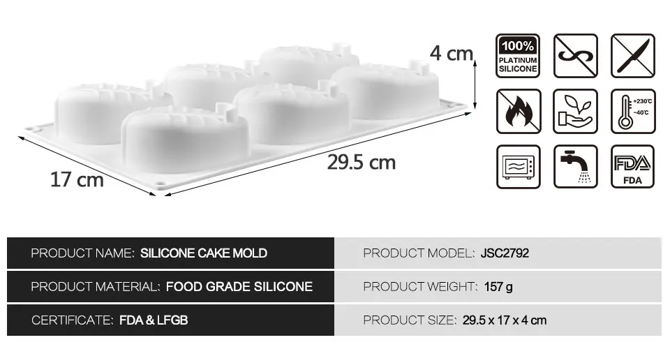 SILIKOLOVE силиконовые формы для украшения торта 6 полости листья формы для Мусса для инструментов антипригарные DIY формы для выпечки тортов