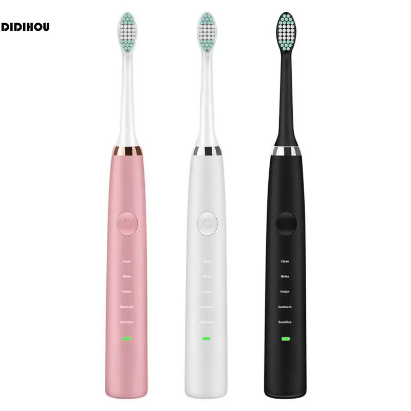 

DIDIHOU High Quality Electric Toothbrush USB Rechargeable Clean Tooth Tools Acoustic Wave Teeth Brush 2pcs Replacement Heads