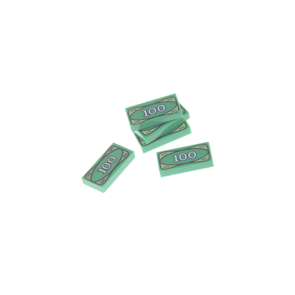 

5pcs Elements Brick Parts 100 Dollar Bill Money Patten Classic Piece Building Block Toy Accessory Bricklink