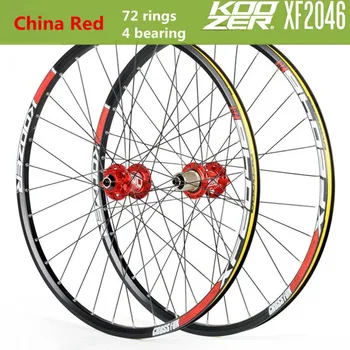

KOOZER XF2046 MTB Mountain Bike Wheelset 26/27.5/29inch 72 Ring 4 Bearing QR Thru-axis Wheels