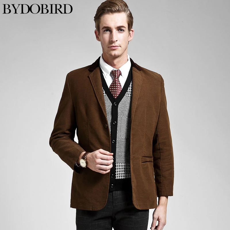 Coffee/Black/Khaki British Style Casual Suit Jacket Slim Fit Blazer Men ...