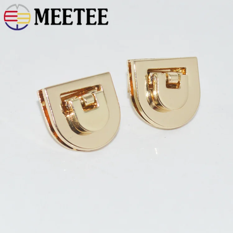 

5Pcs Meetee 21x20mm Women Bag Metal Clasp Turn Lock Mortise Locks Snap Purse Bag Buckles Clasps Closure DIY Hardware Accessories