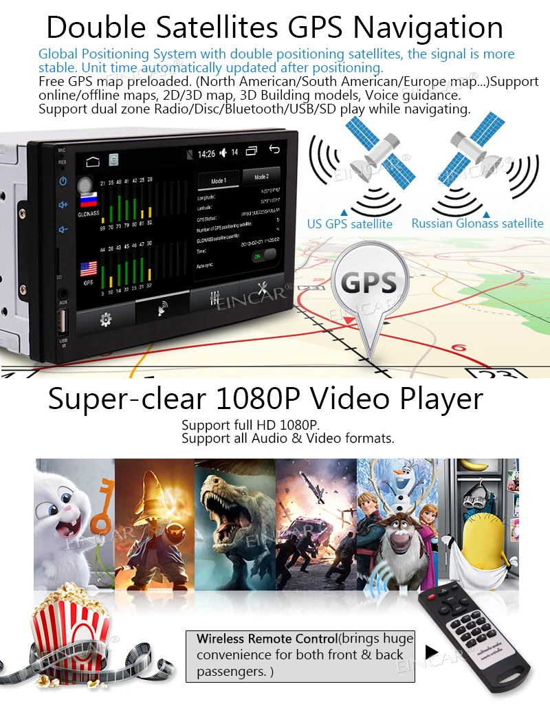 Sale Android Car Stereo Multimedia Player with 7 Inch Touch Screen Bluetooth 4.0 GPS Navigation Support WiFi 3G 4G Mirror Link Radio 2
