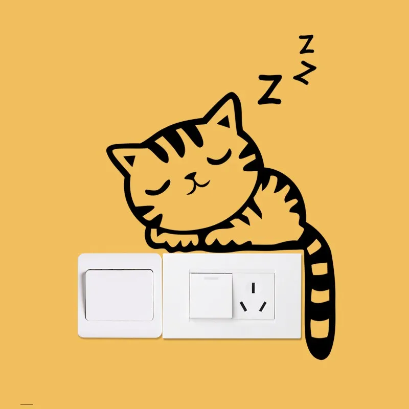 Creative Wall Sticker Cute Animal Mobile Phone Computer Switch Background Stickers Decoration For Bed Room Corridor | Дом и сад