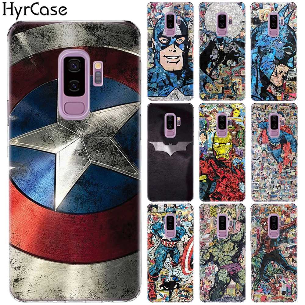 

Super Heros Captain America Soft TPU Case For Coque Samsung Galaxy S5 Mini S6 S7 Edge S8 S9 Plus Iron Man Cover Capa Back Funda