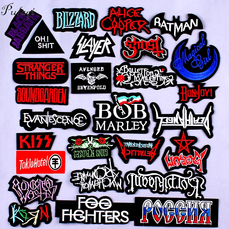 

DIY Patch Rock Band Patches For Clothing Iron On Patches Metal Bands Punk Stripes Patch On Clothes Embroidered Badges Stickers