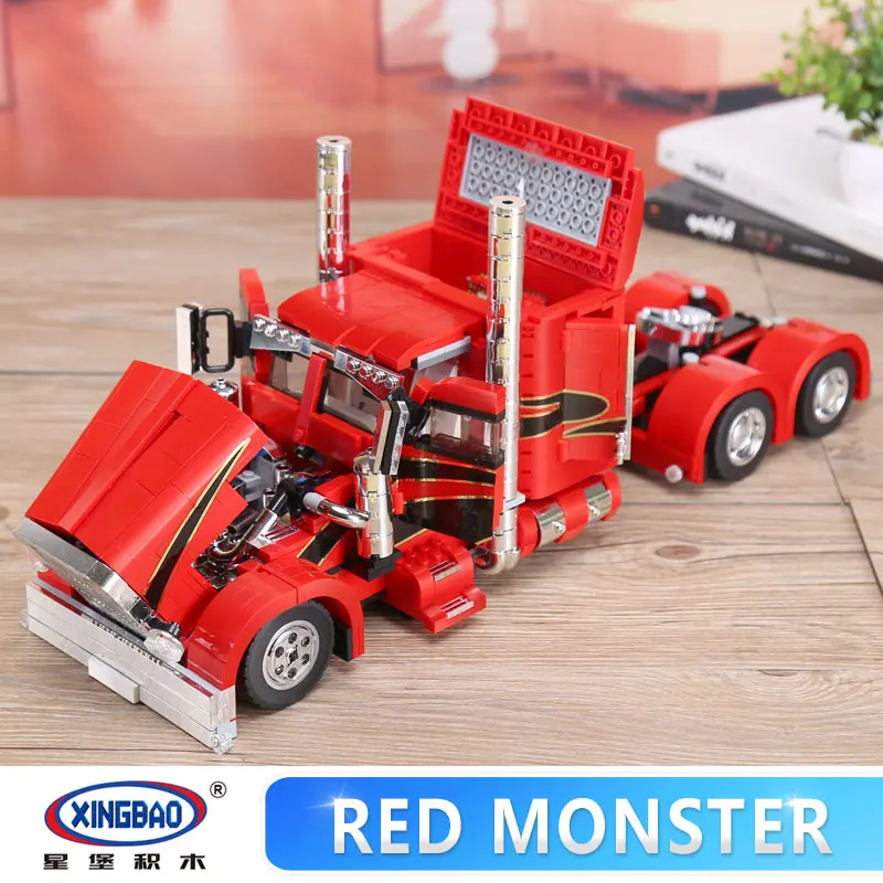 XingBao 03012 1505Pcs Genuine Technic Truck Series The Red Monster Set Building Blocks Bricks Assembly Heavy Truck Model Jugetes