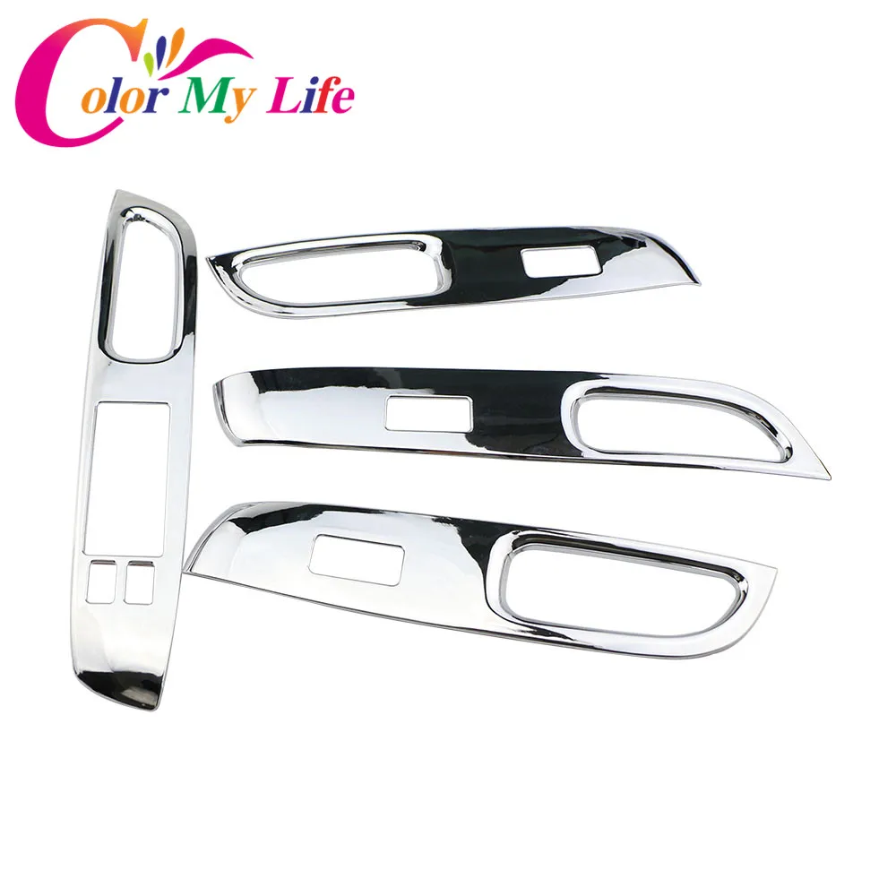 

Color My Life Car ABS Chrome Window Lifter Switch Decoration Panel Cover Trim Sticker for Nissan Sunny LHD 2011 - 2016 Styling