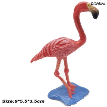 

2Pcs/set Cute Wild Pink Flamingos Animal Model Solid PVC Action Figures Phoenicopterus Pink Feather Toy For Kids Birthday Gift