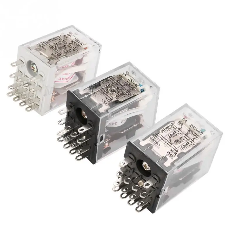 10pcs Intermediate Relay 14 Pins Relay AC 250V DC 30V 4NO 4NC Power Intermediate