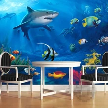 Beibehang настроить любой размер обои подводный мир моды дельфин Акула гостиная спальня фон 3d обои фрески