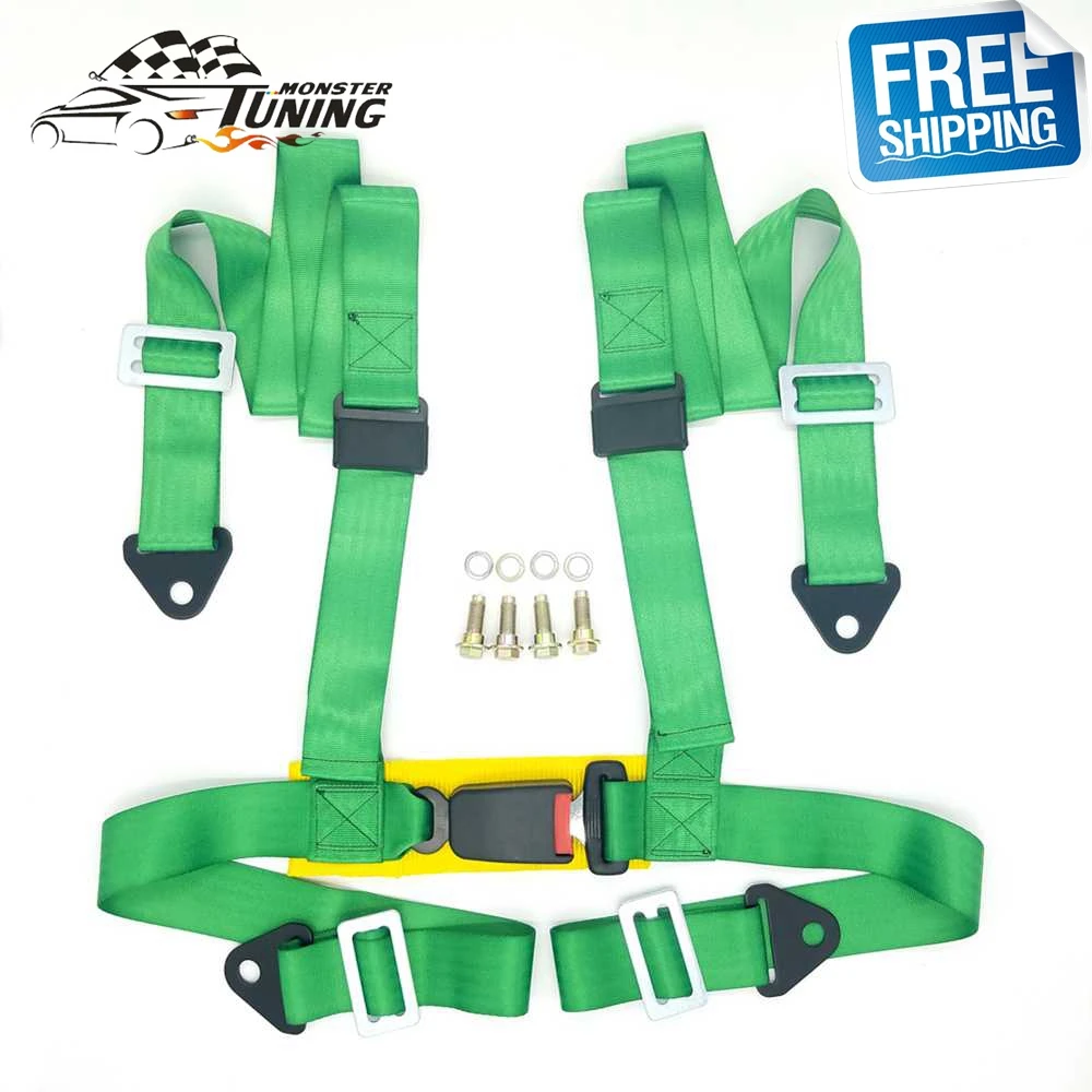 

Free Shipping Universal Seat Belts Style Competition 4 Point Snap-In 2" Seat Belt Racing Harness Safety Belt Seat Harness