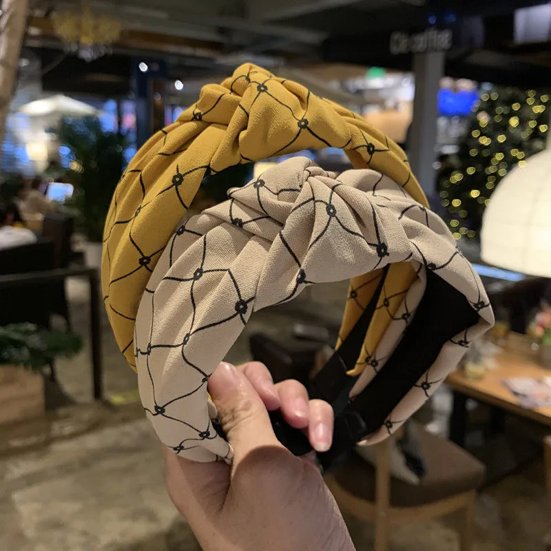

Women's Plaid Printed Headband Knotted Elastic Hair Band for Women Hairband Hair Band Fashion Hair Accessories diademas mujer