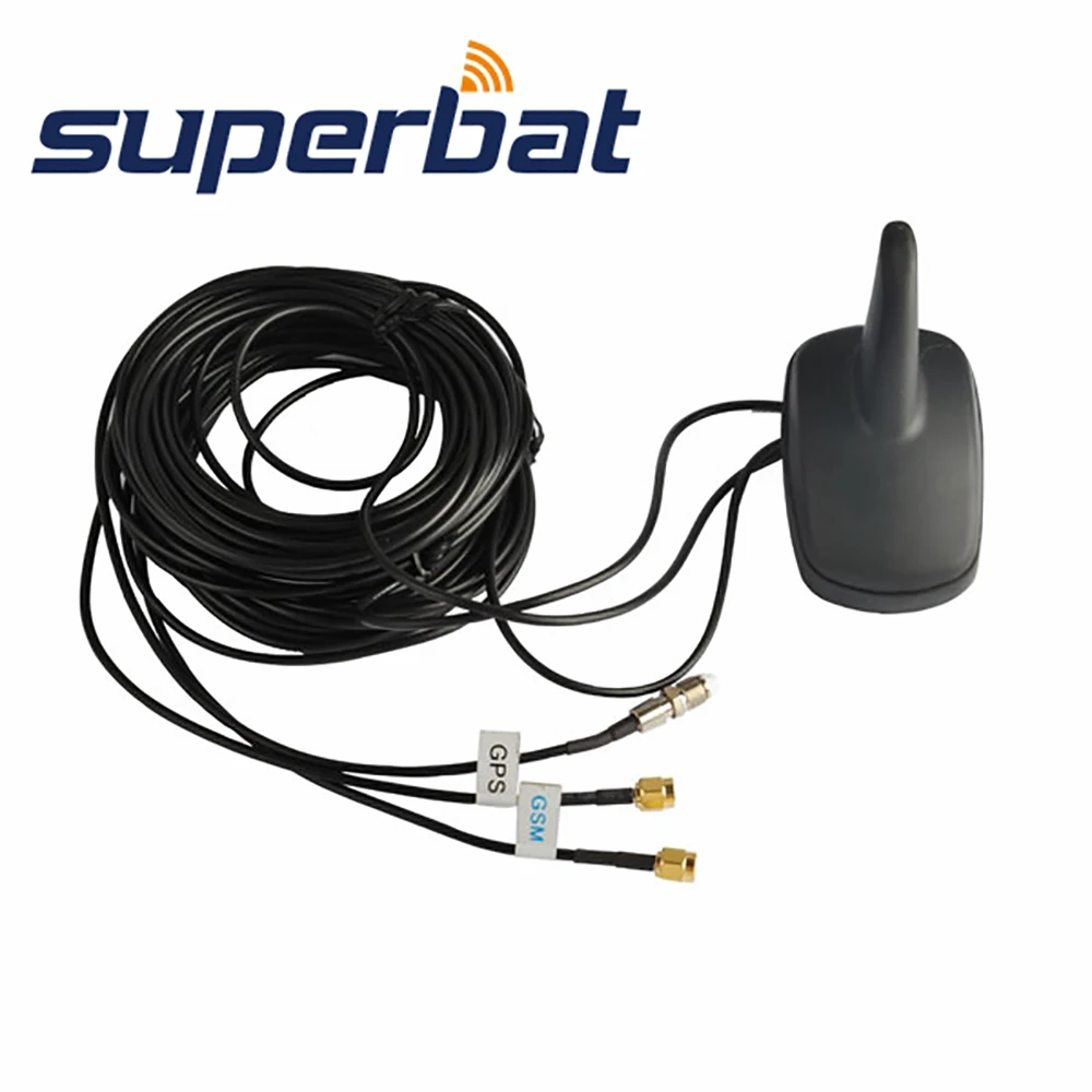 

Superbat Car Multi-band Combined Antenna Shark Fin Roof Mount GPS+GSM+WIFI SMA FME Pinside Connector RG174 3M Cable Weatherproof