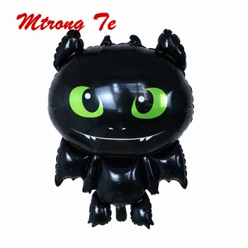 

50pcs How to Train Your Toothless Balloon Black Cartoon Dragon Ball Ceremony Birthday Party Baby Boy Theme Hero Decorative Toys