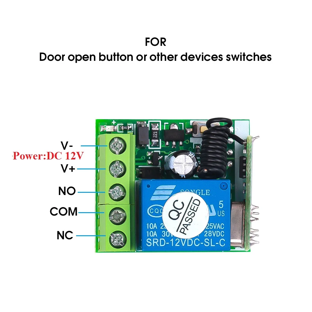 Kebidu DC12V 10A реле 1 CH Беспроводной RF пульт дистанционного управления Передатчик с приемником модуль 433 МГц светодиодный пульт дистанционного управления