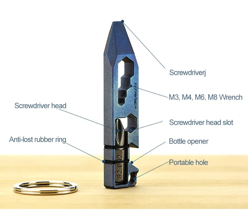 Открытый EDC Многофункциональный титановый сплав мини портативный легкий многофункциональный инструмент с открывалкой для бутылок Шестигранная отвертка