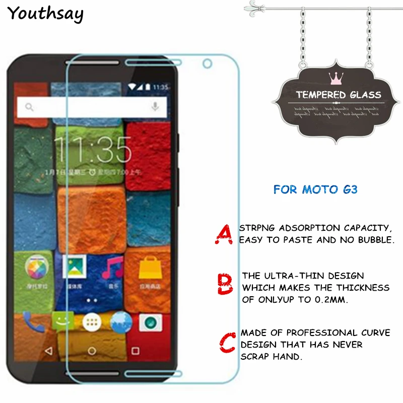 Закаленное стекло для Motorola Moto G3 2 шт. Защита экрана XT1541 XT1542 Youthsay | Мобильные