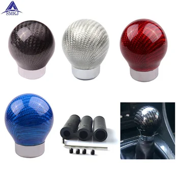 

SMKJ Real Carbon Fiber Gear Shift Knob Aluminum Shift Knob for Honda and for Acura Honda BMW Kia Nissan ect