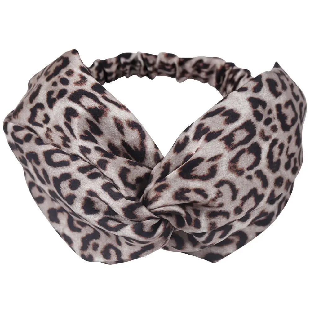 

Print Leopard Cross Headband For Lady Women Top Cross Hairband Unique Wide Elastic Turban Hair Ribbon Hair Accessories Headdress